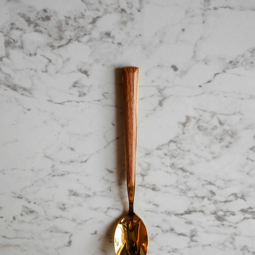 Wooden Accent Gold Tea Spoon 3