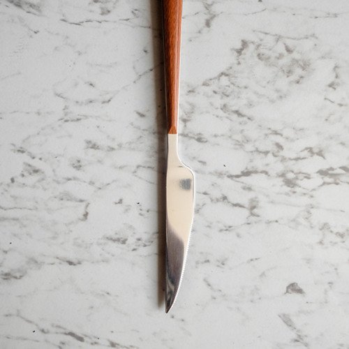 Wooden Accent Silver Table Knife 2