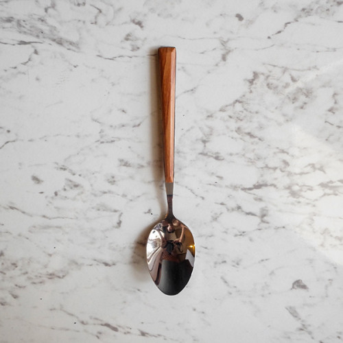 Wooden Accent Silver Cutleries Set 4