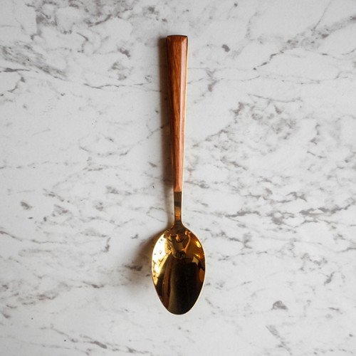 Wooden Accent Gold Cutleries Set 5