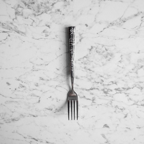 Black Marble Silver Cutleries Set 3