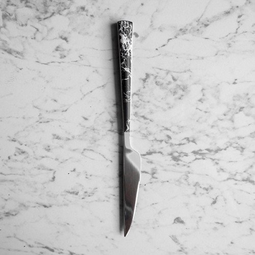 Black Marble Silver Cutleries Set 6