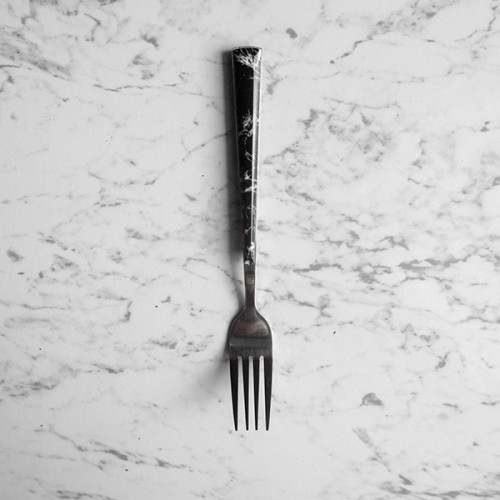 Black Marble Silver Cutleries Set 7