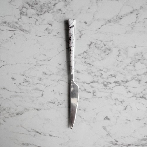 White Marble Silver Cutleries Set 7