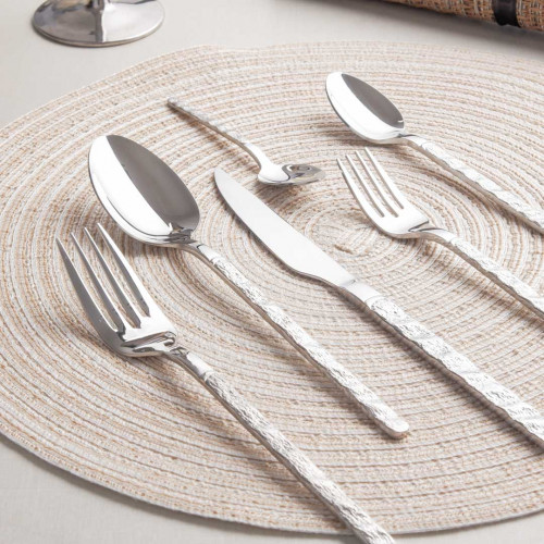 Embossed Silver Dessert Fork 4