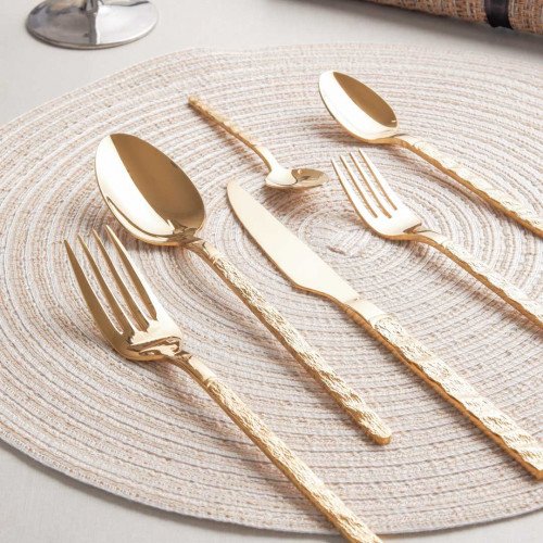 Embossed Gold Dessert Fork 5