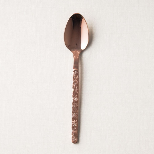Embossed Rose Gold Dessert Spoon