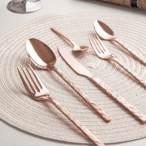 Embossed Rose Gold Table Spoon 5