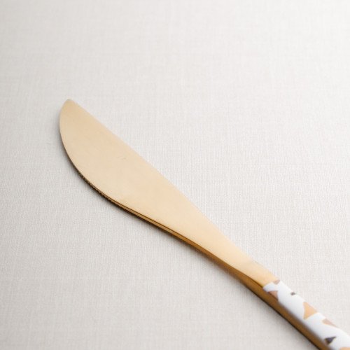 Festive White and Brass Table Knife 2
