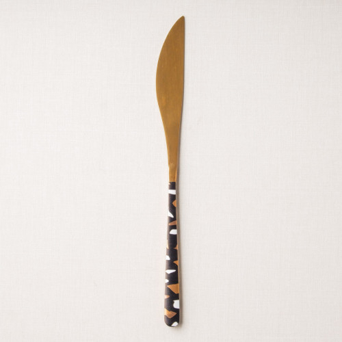 Festive Black and Brass Table Knife