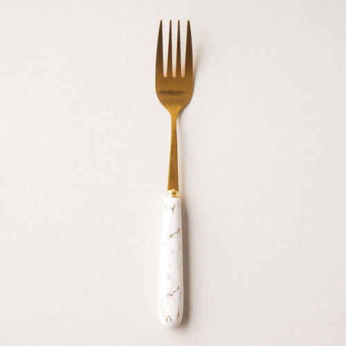 Marble Streaks White Table Fork
