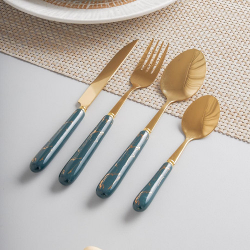 Marble Streaks Green Tea Spoon 5