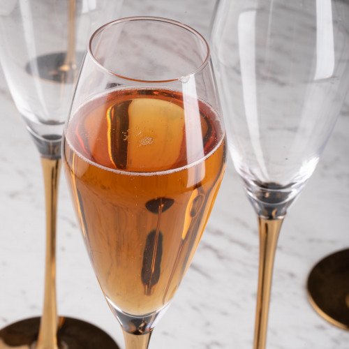 MARQUIS 250cc CYRSTAL/GOLD STEM CHAMPAGNE GLASS 037 2