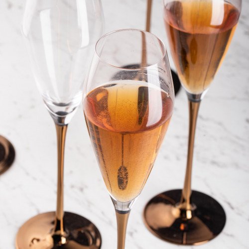 MARQUIS 250cc CRYSTAL/ROSE GOLD STEM CHAMPAGNE GLASS 039 2