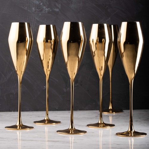 MARQUIS 250cc GOLD STEM CHAMPAGNE GLASS 040