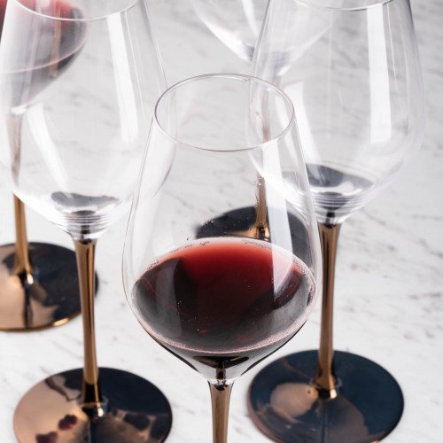 VISCOUNT 490cc CRYSTAL/GOLD STEM WINE GLASS 050 2