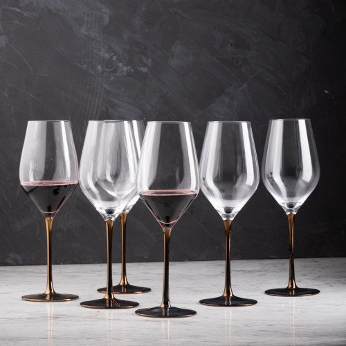 VISCOUNT 490cc CRYSTAL/GOLD STEM WINE GLASS 050 3