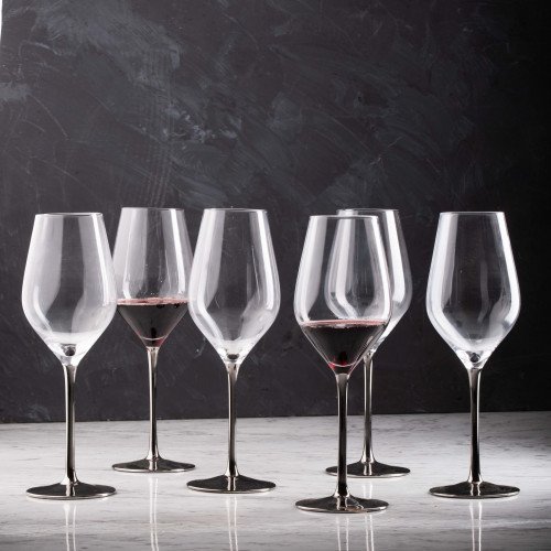 VISCOUNT 490cc SILVER STEM WINE GLASS 051 3