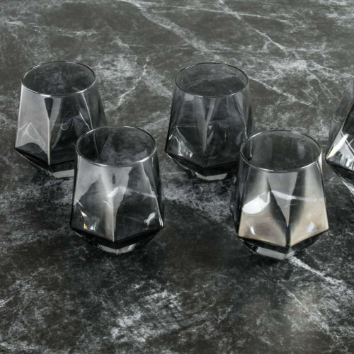 Laguna Glass Carafe and Cups Set - Smoke Gray 2