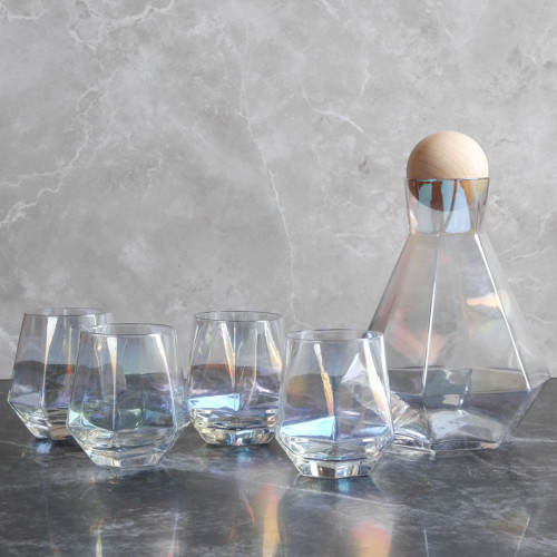 Laguna Glass Carafe and Cups Set - Spectrum