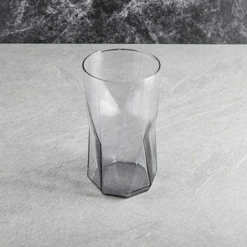 Faceted Bar Glass 525ml - Tempered Black 4
