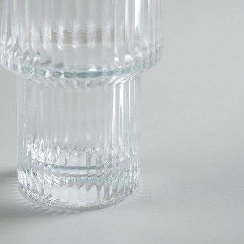 Fluted Vintage Glass 175ml - Gold Rim 3