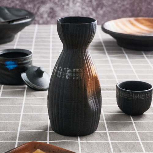 Dark Brown Fusion Sake Bottle 250ml 4