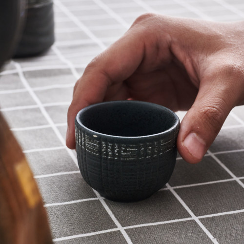Dark Brown Fusion Sake Cup 50ml 4