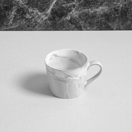 Marble Mug White with Handle 325ml 2