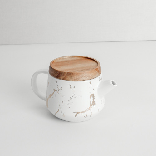 Duquet Teapot GS02 700ml Gold Splash White 3
