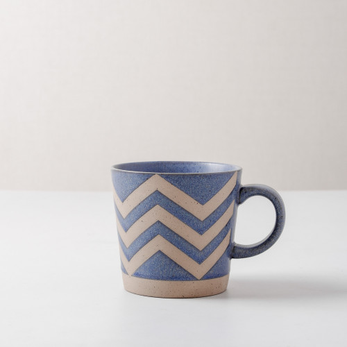 Hollie Patterned Mug 350ml - Wave Blue