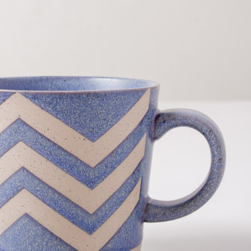 Hollie Patterned Mug 350ml - Wave Blue 3