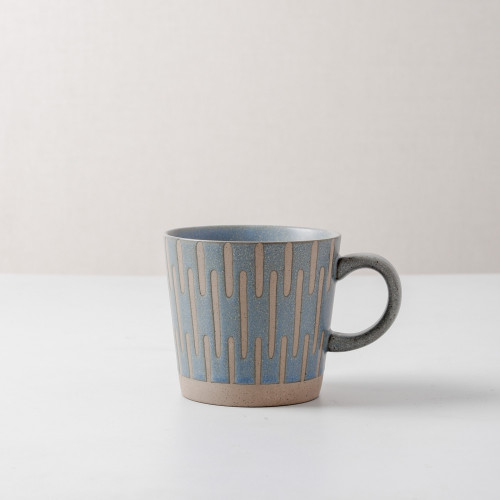 Hollie Patterned Mug 350ml - Stripe Green