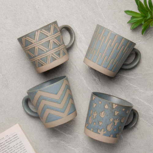 Hollie Patterned Mug 350ml - Stripe Green 8