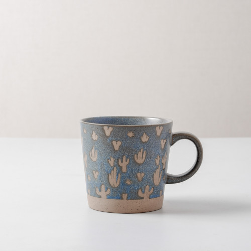 Hollie Patterned Mug 350ml - Cactus Green
