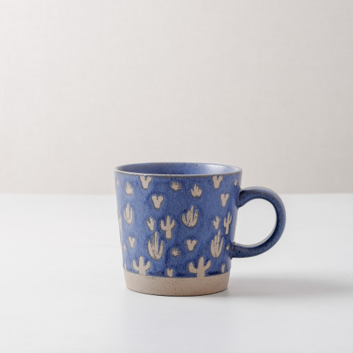 Hollie Patterned Mug 350ml - Cactus Blue