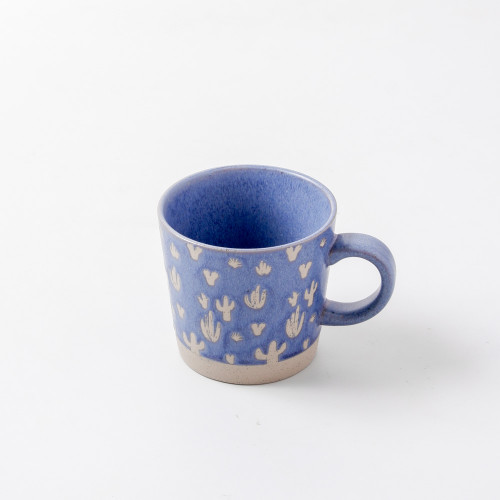Hollie Patterned Mug 350ml - Cactus Blue 2
