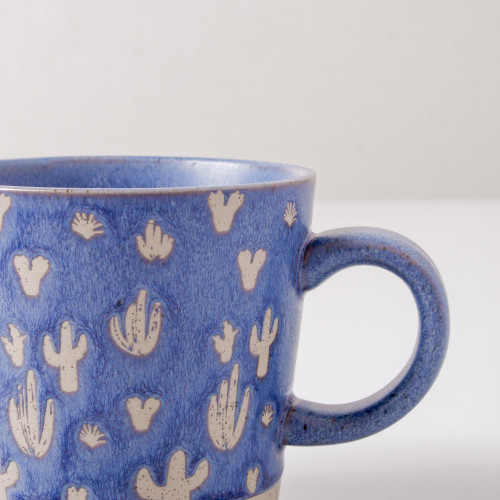 Hollie Patterned Mug 350ml - Cactus Blue 3