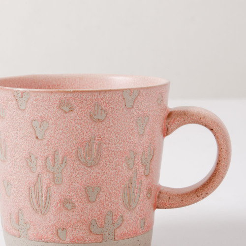 Hollie Patterned Mug 350ml - Cactus Red 3