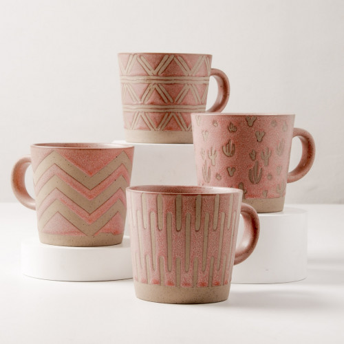 Hollie Patterned Mug 350ml - Cactus Red 7
