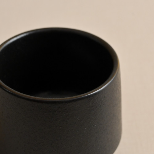 Han Tsutsu-Gata 225ml Teacup - Black Raku 2