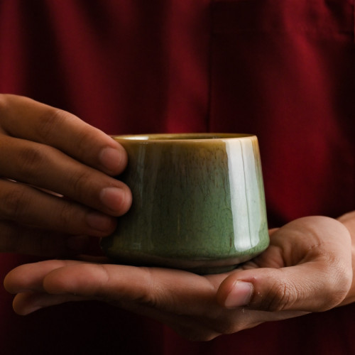 Han Tsutsu-Gata 225ml Teacup - Jade Lustre 4