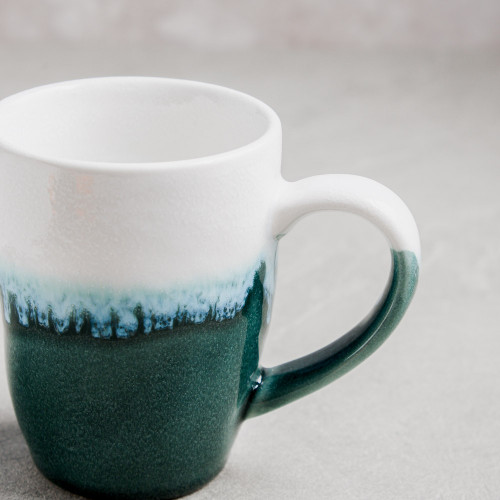 Shoreline Dark Green Squeezed Mug With Handle 340ml 2