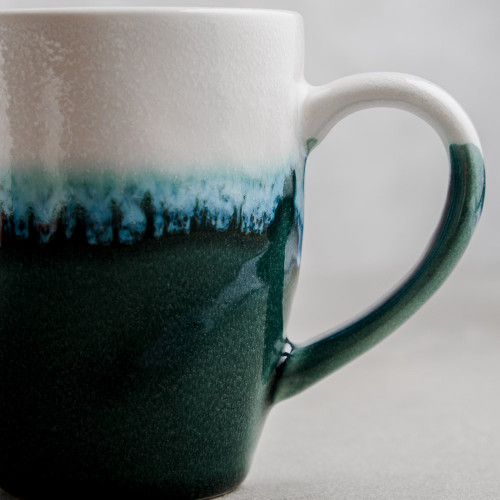 Shoreline Dark Green Squeezed Mug With Handle 340ml 3