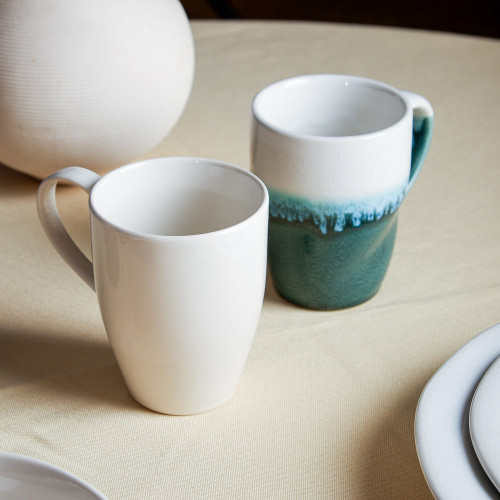Shoreline Dark Green Squeezed Mug With Handle 340ml 5