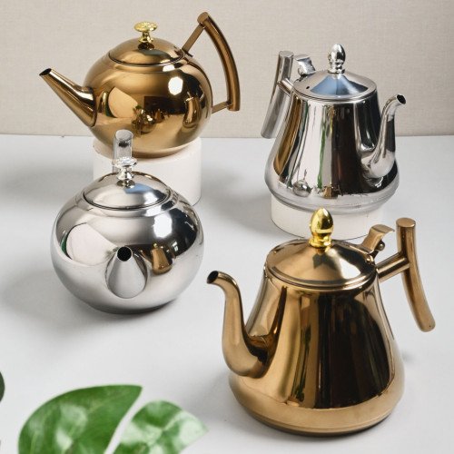 Stainless Steel Pearl Teapot with Filter 1L - Silver 8