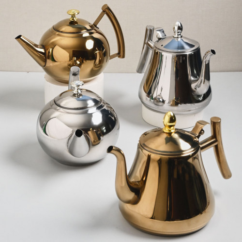 Stainless Steel Pearl Teapot with Filter 1L - Gold 7