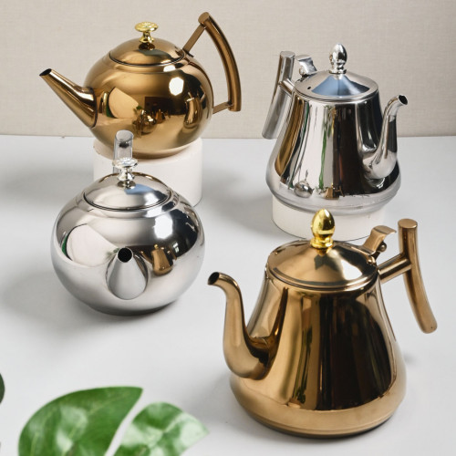 Stainless Steel Pearl Teapot with Filter 1L - Gold 8