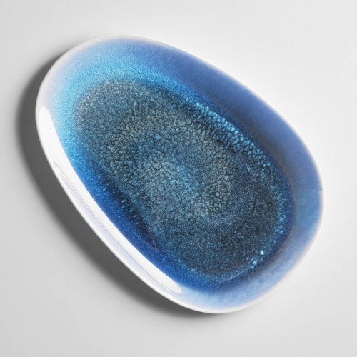 Gaia Caldera Blue Platter Large 33.8 x 23cm