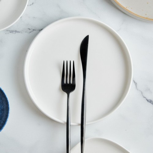 Kaden White Plate Short Stackable 20cm 3